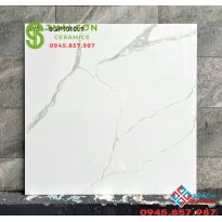 Gạch lát nền 100x100 Viglacera màu trắng vân mây bóng kiếng