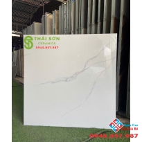 Gạch lát nền 100x100 tasa màu trắng vân mây bóng kiếng