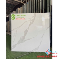 Gạch lát nền tasa 100x100 trắng vân mây bóng kiếng