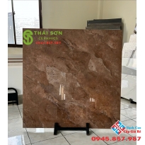 Gạch trung quốc 100x100 bóng kiếng màu nâu đất