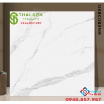 Gạch màu trắng vân mây 120x120 bóng kiếng lát nền