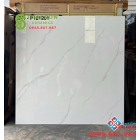 Gạch lát nền 120x120 Viglacera bóng kiếng màu trắng vân mây