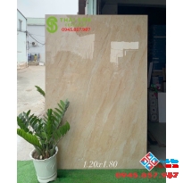 Gạch khổ lớn vân đá vàng 120x180 bóng kiếng lát nền ấn độ
