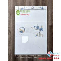 Gạch takao ốp tường 40x80 bóng kiếng vân trắng mây
