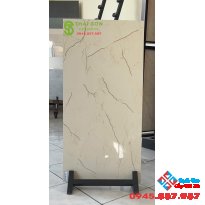 Gạch ốp tường 40x80 trung quốc khắc kim màu vàng kem nhạt