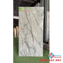 Gạch lát nền 60x120 bóng kiếng ấn độ màu xám đậm vân đá