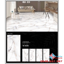 Gạch bóng kính cao cấp 60x120 ấn độ trắng sứ vân vàng