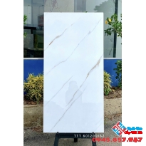 Gạch ốp tường phòng tắm 60x120 siêu bóng tông trắng mây