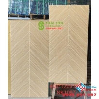 Gạch giả gỗ mờ 60x120 vân xương cá lát nền phòng khách 