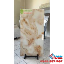 Gạch trung quốc 60x120 lát nền khắc kim màu vàng kem ngọc trai