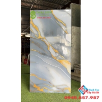 Gạch ấn độ lát nền 60x120 siêu bóng cao cấp xanh nhũ vàng