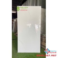 Gạch vicenza 60x120 bóng kiếng màu trắng vân mây nhẹ