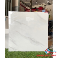 Gạch lát nền 60x60 bóng kiếng trắng vân