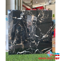 Gạch bóng kiếng 60x60 đen vân cam
