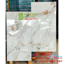 Gạch 80x160 ấn độ trắng vân vàng bóng kiếng