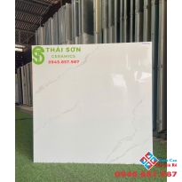 Gạch TTC 80x80 bóng kiếng lát nền trắng vân mây 