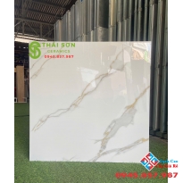 Gạch lát nền phương nam 80x80 màu trắng vân nhũ vàng cao cấp