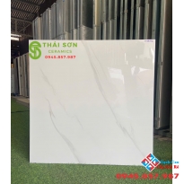 Gạch lát nền TTC 80x80 màu trắng vân mây bóng kiếng 