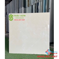 Gạch lát nền VID 80x80 bóng kiếng màu kem vàng vân nhẹ