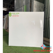 Gạch toko 80x80 bóng kính lát nền nhà màu trắng vân mây