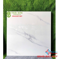 Gạch hà thanh 80x80 lát nền màu trắng vân mây bóng kiếng