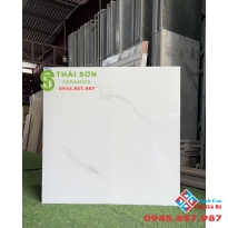 Gạch kamado 80x80 bóng kính lát nền vân trắng mây