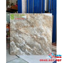 Gạch trung quốc 80x80 lát nền khắc kim vàng màu nâu đất