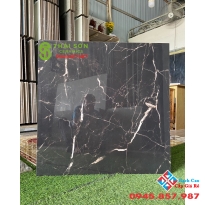 Gạch lát nền 80x80 Ấn Độ màu đen vân đá bóng kính