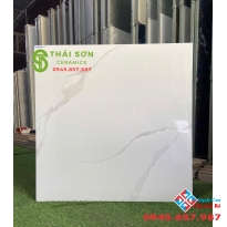 Gạch catalan 80x80 bóng kiếng lát nền văn phòng màu trắng mây