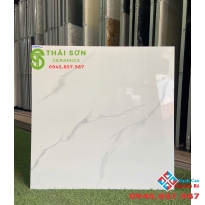 Gạch lát nền 80x80 vicenza bóng kiếng màu trắng vân mây