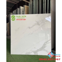 Gạch ốp lát ấn độ 120x120 bóng kiếng vân đá trắng