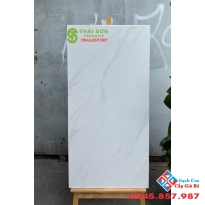 Gạch ốp tường phòng khách 60x120 bóng kiếng trắng vân