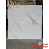 Gạch lát nền màu trắng vân mây 120x120 bóng kiếng cao cấp