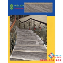 Gạch lát cầu thang 47x120 màu xám khắc kim cao cấp