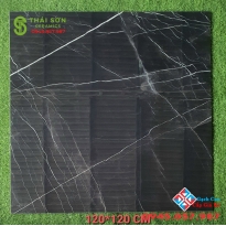 Gạch bóng kiếng ấn độ 120x120 đen vân trắng