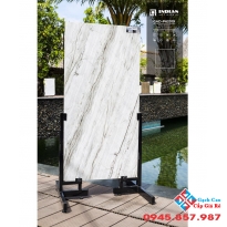 Gạch khổ lớn 600x1200 bóng kính vân trắng vệt xám