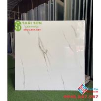 Gạch lát nền màu trắng vân mây ấn độ 120x120 bóng kiếng