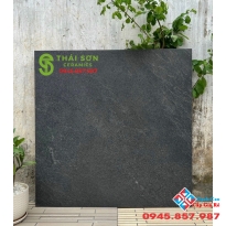 Gạch lát nền gara ô tô 80x80 matt mờ xám đen