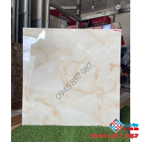 Gạch lót nền vân đá vàng 800x800 bóng kiếng