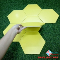 Gạch lục giác lát nền vàng trơn