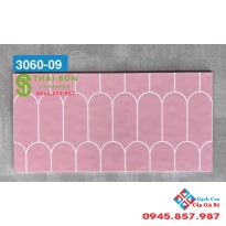 Gạch ốp tường nhà bếp 30x60 men bóng trang trí màu hồng 