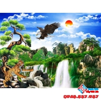Gạch tranh thiên nhiên núi rừng đẹp