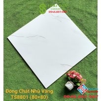 Gạch đá đồng chất khắc kim 80x80 trung quốc tông trắng