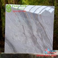 Gạch trung quốc 80x80 lát nền màu xám khắc kim vàng