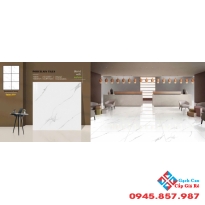 Gạch lát nền 100x100 ấn độ màu trắng vân mây bóng kiếng 