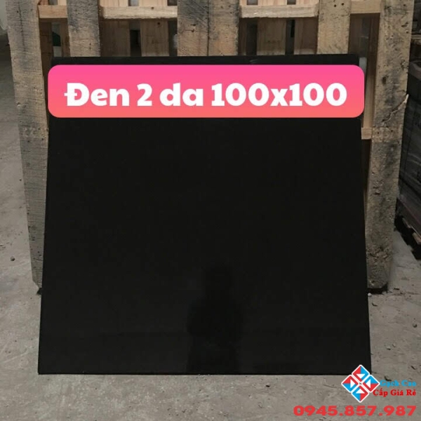 GẠCH BÓNG KIẾNG 1MX1M ĐEN TRƠN 2 DA