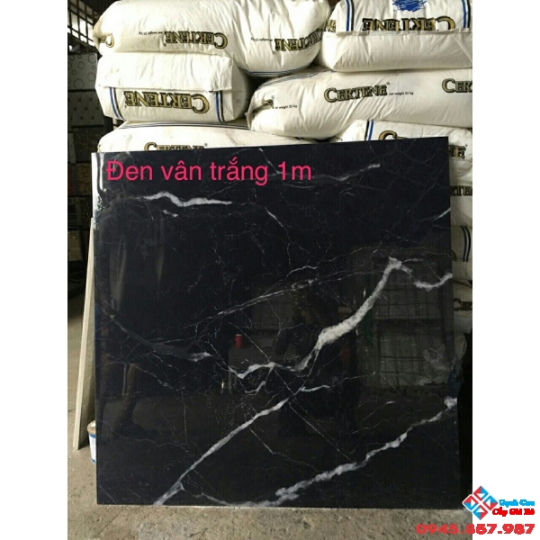 GẠCH BÓNG KIẾNG 1MX1M ĐEN VÂN TRẮNG