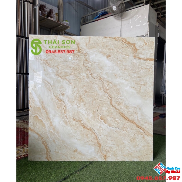 Gạch trung quốc 100x100 lát nền bóng kiếng khắc kim