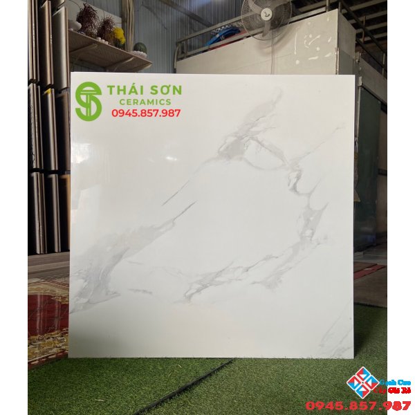 Gạch ấn độ bóng kiếng vân trắng 100x100 ốp lát cao cấp