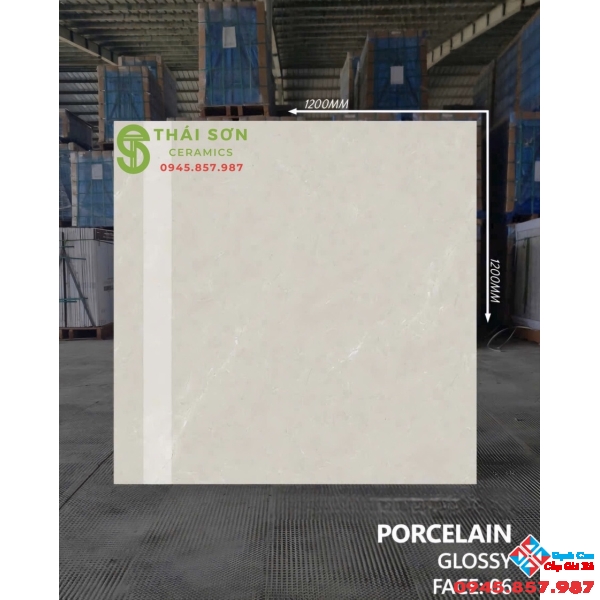 Gạch lát phòng khách 120x120 ấn độ màu vàng kem